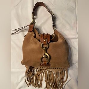Coach brown suede shoulder bag
